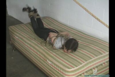 FutileStruggles – Karla Lead in a Crotchrope Leash is Put in a Legs Spread Hogtie 2.wmv